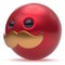 Cartoon mustache face cute emoticon ball person red golden