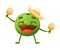 Cartoon Mustached Green Lime Fruit in Sombrero Hat with Maraca Dancing and Cheering Enjoying Summer Season Vector