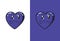 Cartoon Mustaches Emoji in Heart shape.