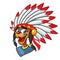 Cartoon native american indian character. Illustration clipart.