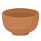 Cartoon nature wooden kitchenware utensil bowl with wood grain texture
