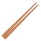 Cartoon nature wooden kitchenware utensil chopsticks with wood grain texture