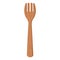 Cartoon nature wooden kitchenware utensil fork with wood grain texture