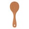 Cartoon nature wooden kitchenware utensil rice spatula with wood grain texture