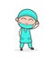 Cartoon Naughty Doctor Smiling Vector Illustration