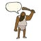 cartoon neanderthal with speech bubble