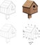 Cartoon nesting box. Dot to dot game for kids