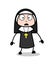 Cartoon Nun Anguished Face Expression Vector
