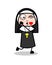 Cartoon Nun Blowing Kiss Vector Illustration