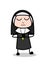 Cartoon Nun Expressionless Face Vector