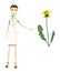 Cartoon nurse with dandelion