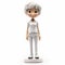 Cartoon Nurse Figurine With Gray Hair - Unreal Engine Style