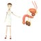 Cartoon nurse with male reproductive system