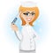 Cartoon nurse with thermometer