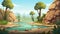 Cartoon Oasis A Spectacular 2d Prehistory Game Asset