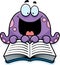 Cartoon Octopus Reading