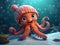 Cartoon octopus with stocking cap