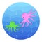 Cartoon Octopuses In The Sea