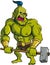 Cartoon ogre with a big hammer