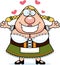 Cartoon Oktoberfest Woman Hug