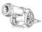 Cartoon of Old Antique Wheeled Artillery Cannon
