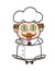 Cartoon Old Chef Money-Mouth Face Vector Illustration