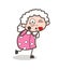 Cartoon Old Granny Giving a Flying Kiss Vector Illustration