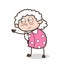 Cartoon Old Lady Frowning Face Expression Vector Illustration