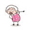 Cartoon Old Lady Very Rudely Giving an Order Vector Concept