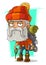 Cartoon old tired bearded climber