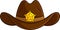 Cartoon Old Western Sheriff Hat With Gold Star