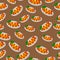 cartoon omurice, japanese food seamless pattern on colorful background
