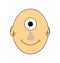 Cartoon one eye character, isolated