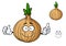 Cartoon onion vegetable character