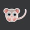 Cartoon opossum sticker vector illustration