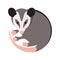 cartoon opossum, vector illustration, flat style