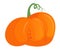 Cartoon orange halloween pumpkin isolated on white