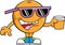 Cartoon Orange Wearing Sunglasses