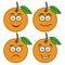 Cartoon oranges with emotions