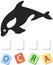 Cartoon orca crossword. Vector illustration