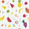 Cartoon  organic fruits hand draw seamless pattern