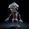 Cartoon Origami Zombie: 3d Rendered Cubism-inspired Game Art