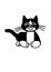 Cartoon of our black and white tomcat