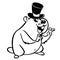 Cartoon outlined groundhog on his day with mayor hat. Vector illustration
