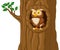 Cartoon Owl In Tree