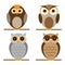 Cartoon owls set