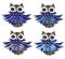 Cartoon owls vector set