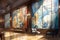 Cartoon Painting Of Tamara De Lempicka Colorful Interior