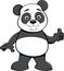 Cartoon panda bear giving thumbs up.