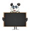 Cartoon Panda Holding Blackboard